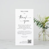 Elegant Monogram Wedding Thank You Card QR Code サンキューカード (スタンド正面)