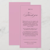 Elegant Monogram Wedding Thank You Card QR Code サンキューカード (正面/裏面)