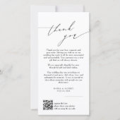 Elegant Monogram Wedding Thank You Card QR Code サンキューカード (正面)