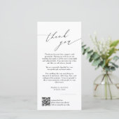 Elegant Monogram Wedding Thank You Card QR Code サンキューカード (スタンド正面)
