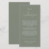 Elegant Monogram Wedding Thank You Card QR Code サンキューカード (正面/裏面)