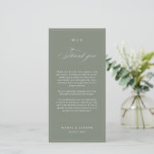 Elegant Monogram Wedding Thank You Card QR Code サンキューカード (スタンド正面)