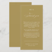 Elegant Monogram Wedding Thank You Card QR Code サンキューカード (正面/裏面)