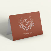 Elegant Monogram Wedding Thank You Script サンキューカード