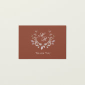 Elegant Monogram Wedding Thank You Script サンキューカード