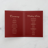 Elegant Monogram Wine Red Wedding Ceremony プログラム (内部)