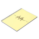 Elegant Monogram Yellow Script Office School ノートブック (左側)