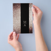 Elegant Monogramm Silber Rost チラシ (ハンドル)