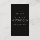 Elegant Monogramm Silber Rost Visitenkarte 名刺 (裏面)