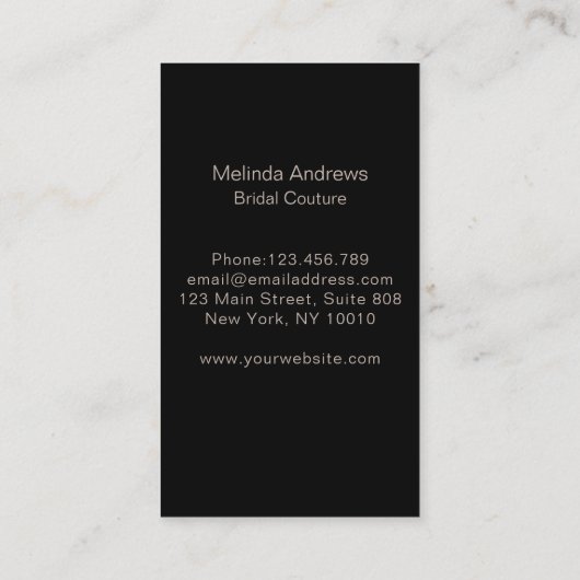 Elegant Monogramm Silber Rost Visitenkarte 名刺 (裏面)