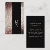 Elegant Monogramm Silber Rost Visitenkarte 名刺 (正面/裏面)