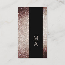 Elegant Monogramm Silber Rost Visitenkarte