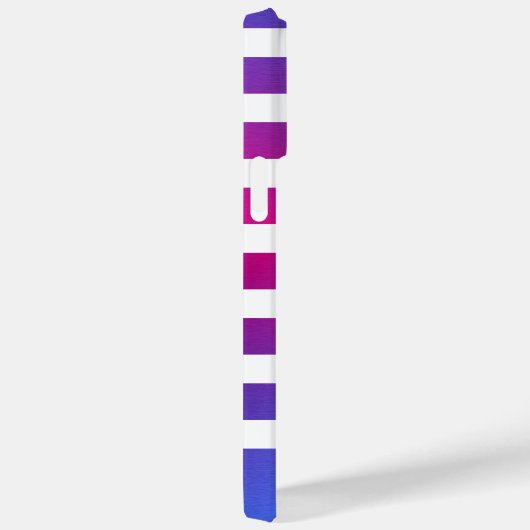 Elegant Monogrammed Blue Purple Pink White Stripes Case-Mate iPhoneケース (裏面 / 右)