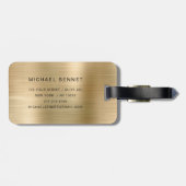 Elegant Monogrammed Gold Brushed Metallic ラゲッジタグ (裏面横)