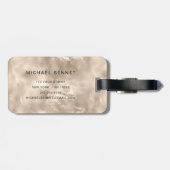 Elegant Monogrammed Ivory Beige Pearl Texture ラゲッジタグ (裏面横)