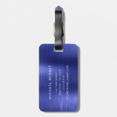 Elegant Monogrammed Navy Blue  ラゲッジタグ (裏面縦)