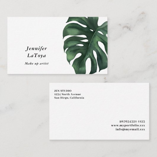 Elegant Monstera  名刺 (正面/裏面)
