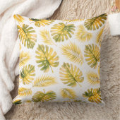 Elegant Monstera and Palm Leaves Pattern クッション (ブランケット)