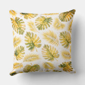 Elegant Monstera and Palm Leaves Pattern クッション (裏面)