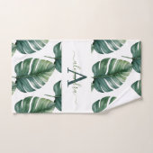 Elegant Monstera Greenery Botanical Towel Set バスタオルセット (ハンドタオル)