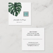 Elegant Monstera Logo  スクエア名刺 (正面/裏面)