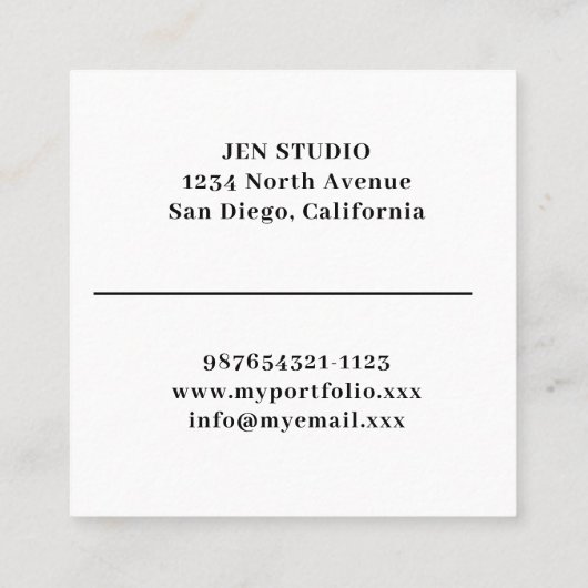 Elegant Monstera Logo  スクエア名刺 (裏面)