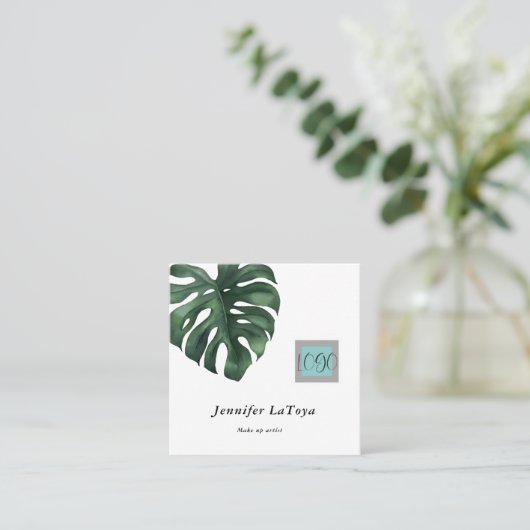 Elegant Monstera Logo  スクエア名刺 (スタンド正面)
