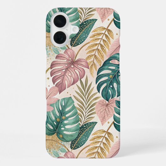 Elegant Monsteras Gold iPhoneケース (裏面)