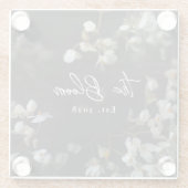 Elegant Moody Dark Floral  ガラスコースター (裏面)