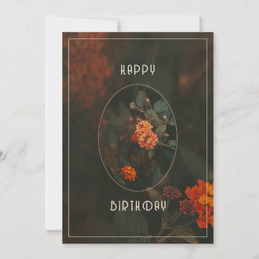 Elegant Moody Floral Happy Birthday Card シーズンカード (正面)