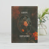 Elegant Moody Floral Happy Birthday Card シーズンカード (スタンド正面)
