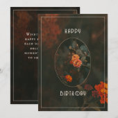 Elegant Moody Floral Happy Birthday Card シーズンカード (正面/裏面)