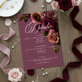 Elegant Moody Soft Rust & Burgundy Floral Details エンクロージャーカード