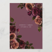 Elegant Moody Soft Rust & Burgundy Floral Wedding メニュー (裏面)