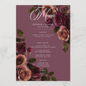 Elegant Moody Soft Rust & Burgundy Floral Wedding メニュー (正面)