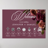 Elegant Moody Soft Rust Burgundy Order of Events ポスター (正面)