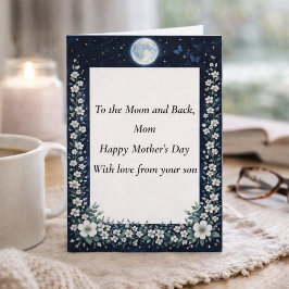 Elegant Moon Floral Mother’s Day Card from Son カード