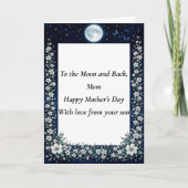 Elegant Moon Floral Mother’s Day Card from Son カード (正面)