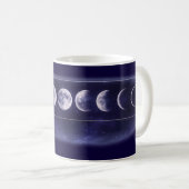 Elegant Moon Phases Galaxy Pattern Coffee Mug コーヒーマグカップ (正面右)