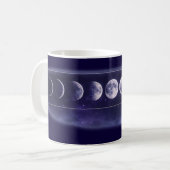 Elegant Moon Phases Galaxy Pattern Coffee Mug コーヒーマグカップ (正面左)