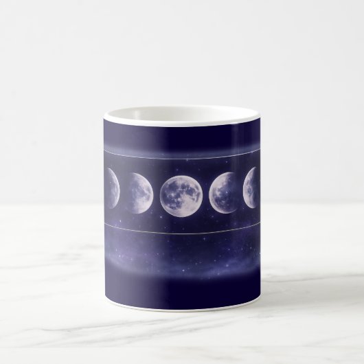 Elegant Moon Phases Galaxy Pattern Coffee Mug コーヒーマグカップ (中央)