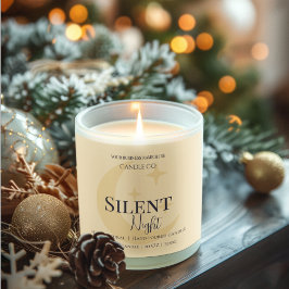 Elegant Moon & Stars Custom Holiday Candle Label スクエアシール