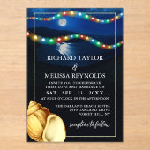 Elegant Moonlit Beach Wedding アクリル招待状 (正面)