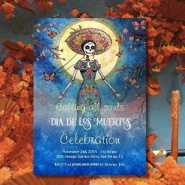 Elegant Moonlit Catrina Día de Muertos Celebration 招待状