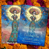 Elegant Moonlit Catrina Día de Muertos Celebration 招待状