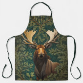 Elegant Moose William Morris Inspired エプロン (正面)