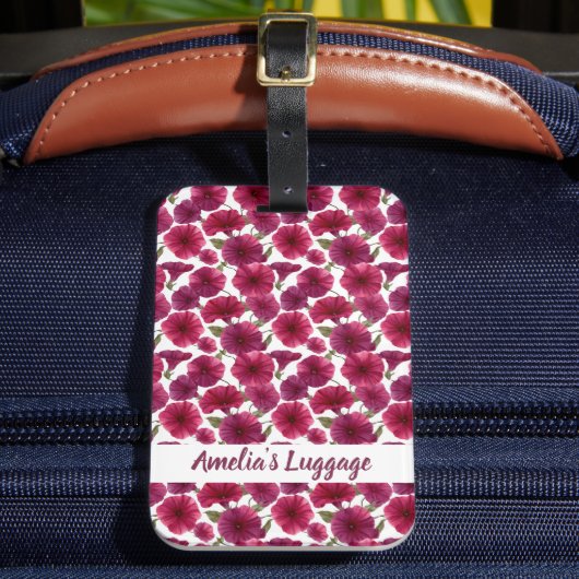 Elegant Morning Glory Pattern ラゲッジタグ (正面インサイチュ2)