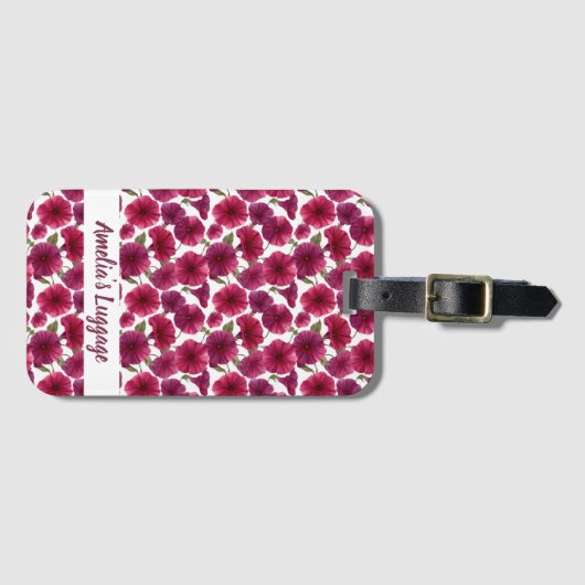 Elegant Morning Glory Pattern ラゲッジタグ (正面横)