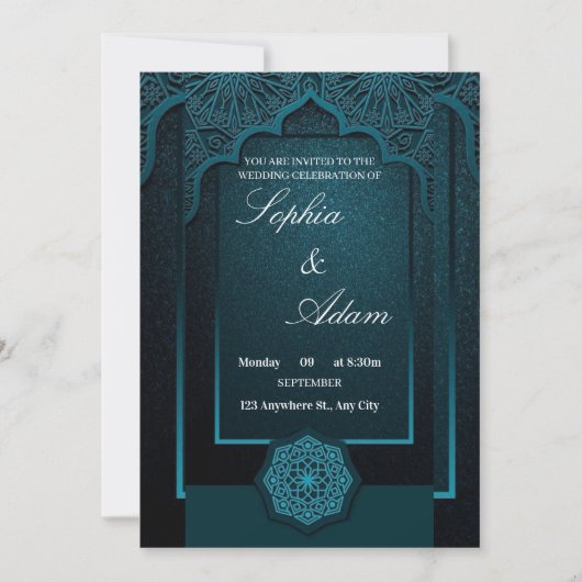Elegant Moroccan Wedding Invitation 招待状 (正面)