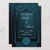 Elegant Moroccan Wedding Invitation 招待状 (正面/裏面)
